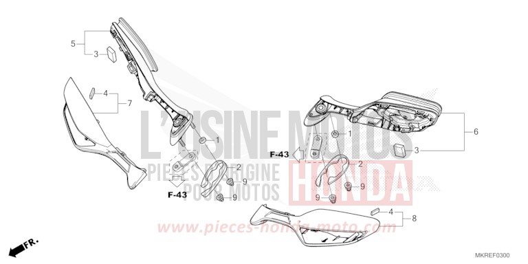 SPIEGEL von CBR1000RR SP SP1 SP2 GRAND PRIX RED (R380) von 2024